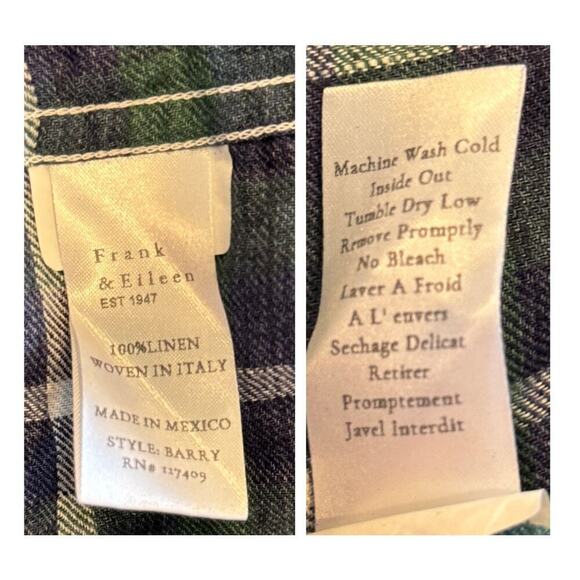 Frank & Eileen Barry Check Tailored Fit Cotton Button-Up Shirt Size Large - Picture 8 of 9